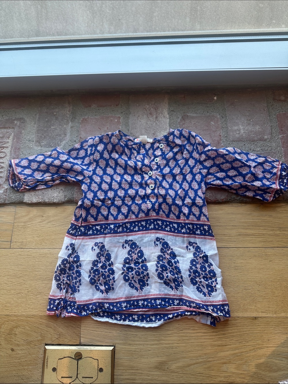Crewcuts Navy and Pink Floral Boho Tunic
